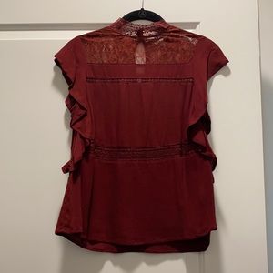 Maroon High Neck Blouse